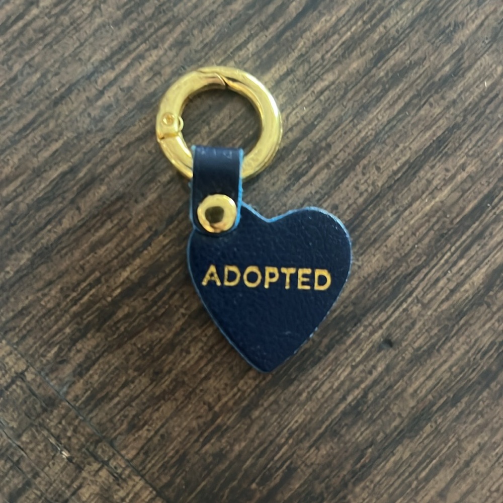 Adopted Dog or Cat Tag Leather Pet Tag NWOT